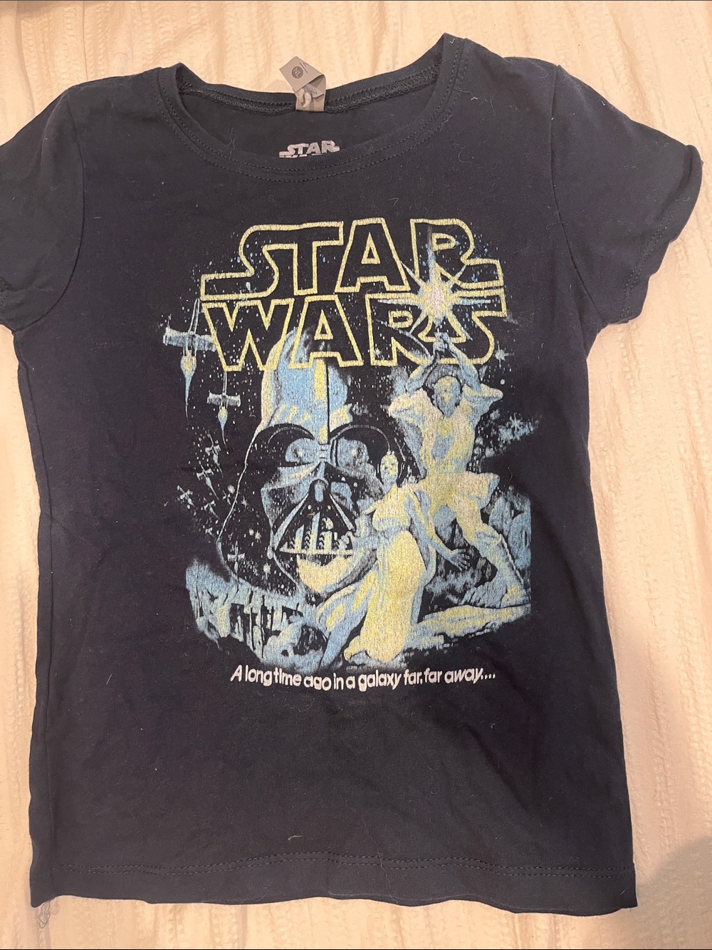 100% cotton Star Wars  Tee with Yellow & Light Blue Retro Graphic